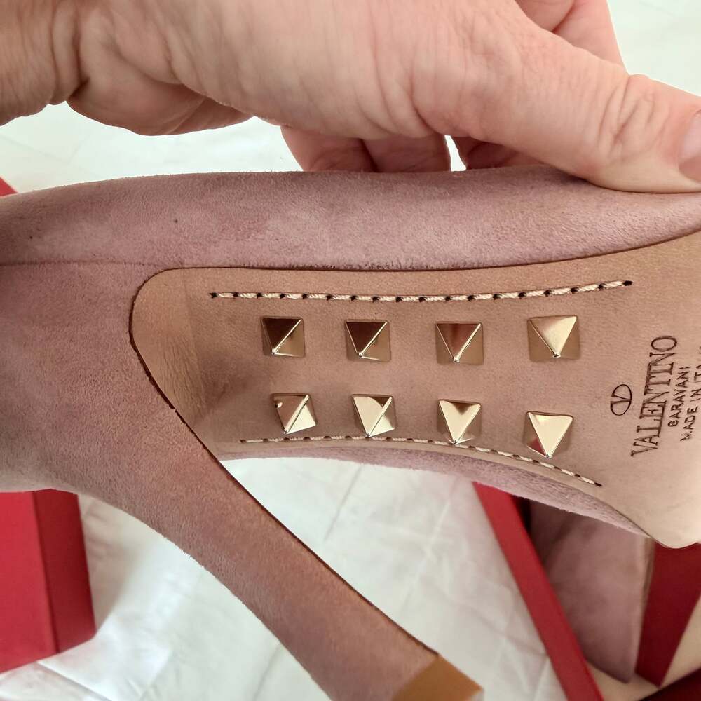 Valentino Garavani Rockstud Killer Stud 90mm Pink Suede Pumps EU 40 - Picture 11 of 12